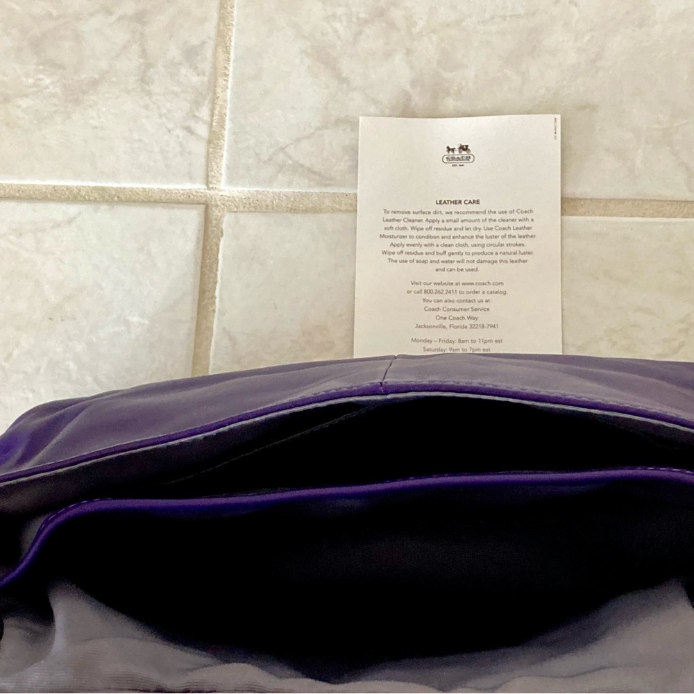 NWT Coach F17217 Vintage Purple Pleated Soho Leather w/Buckle Shoulder Bag - Picture 15 of 15